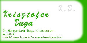 krisztofer duga business card